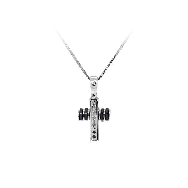 Pendant Cross with White Gold Ceramics