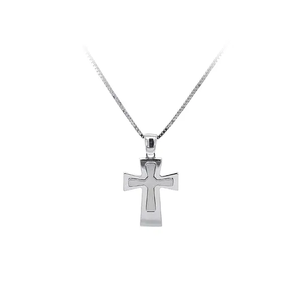 Pendant Cross of White Gold