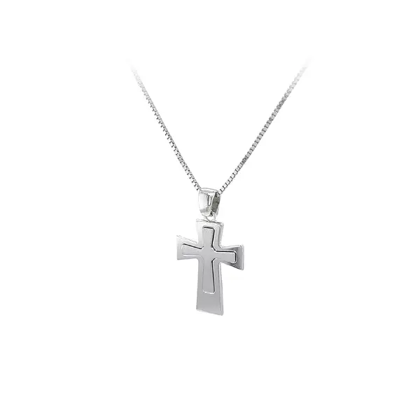 Pendant Cross of White Gold