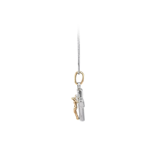 Pendant Cross with Jesus Christ made of Combined Gold