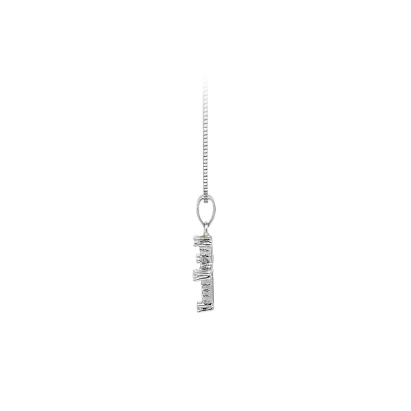 Pendant Cross with Zircons White Gold