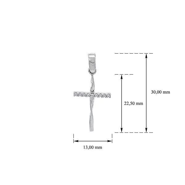 Gold Pendant Cross with Zircons