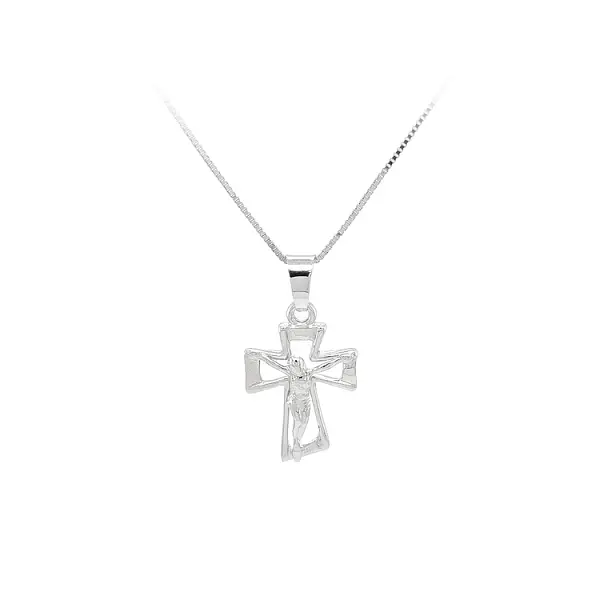 Cross with Jesus Christ from White Gold