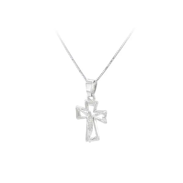 Cross with Jesus Christ from White Gold