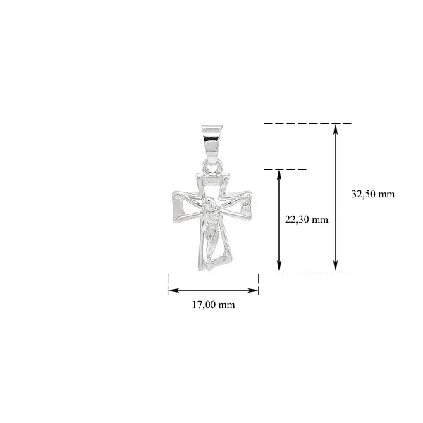 Cross with Jesus Christ from White Gold