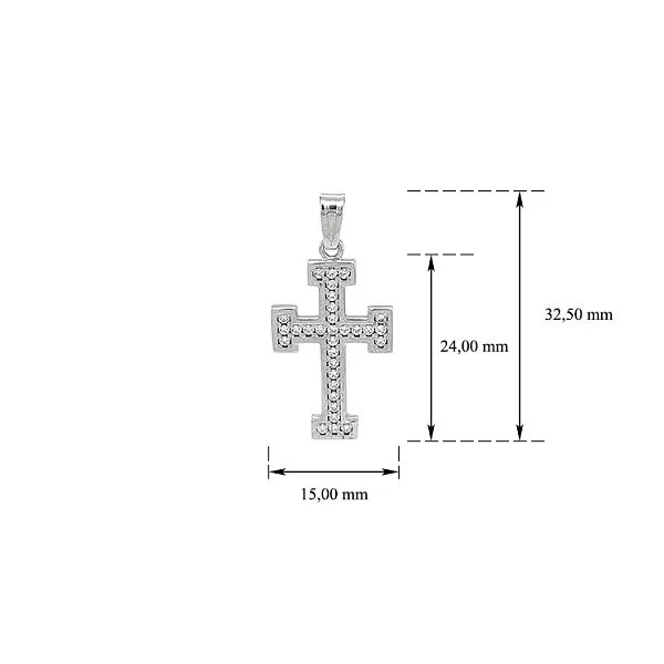 Cross with White Gold Zircons
