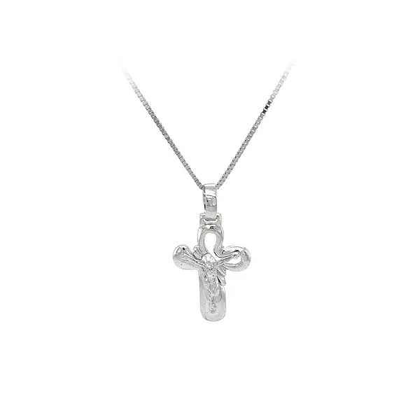 Cross with Jesus Christ from White Gold