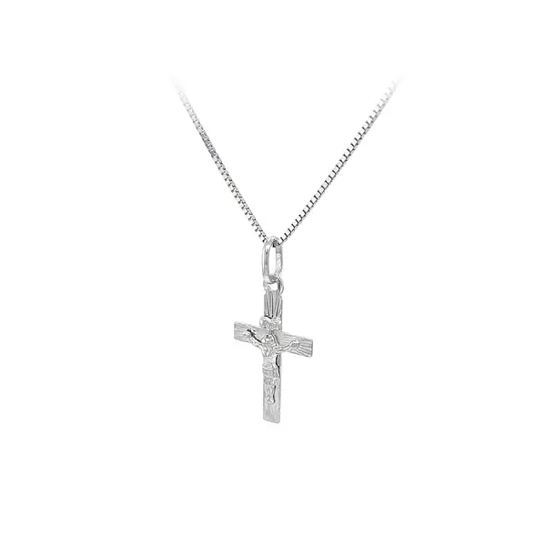Cross with Jesus Christ from White Gold