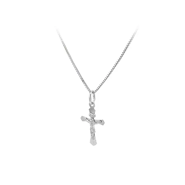 Cross with Jesus Christ from White Gold