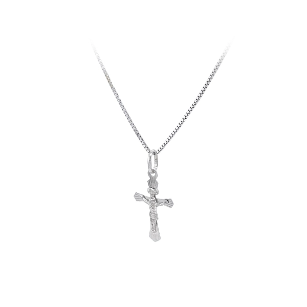 Cross with Jesus Christ from White Gold