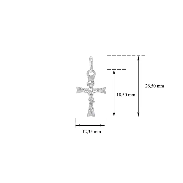 Pendant Cross with Jesus Christ from White Gold