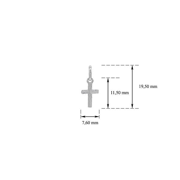Pendant Cross of White Gold