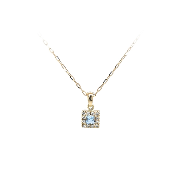 Gold Pendant with Blue Stone