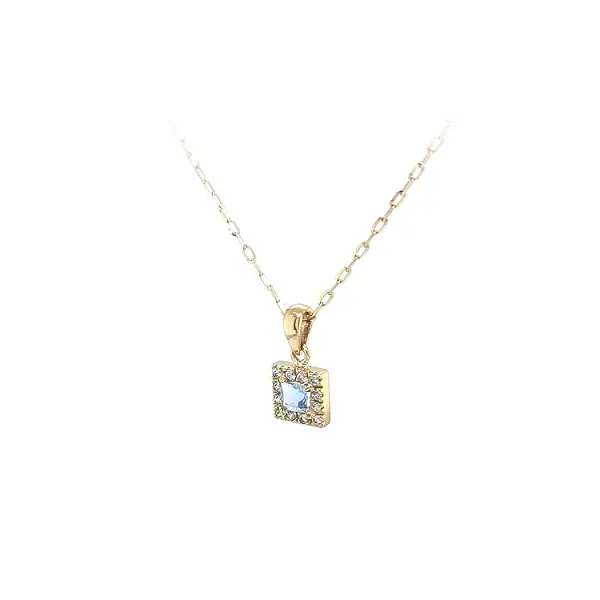 Gold Pendant with Blue Stone