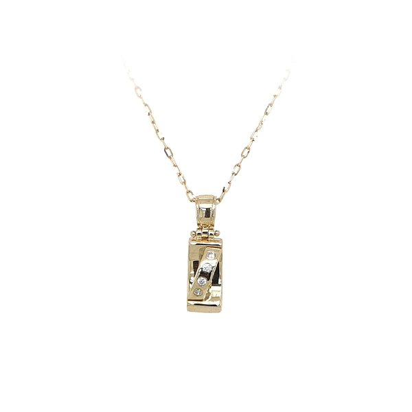 Gold Pendant with Zircons