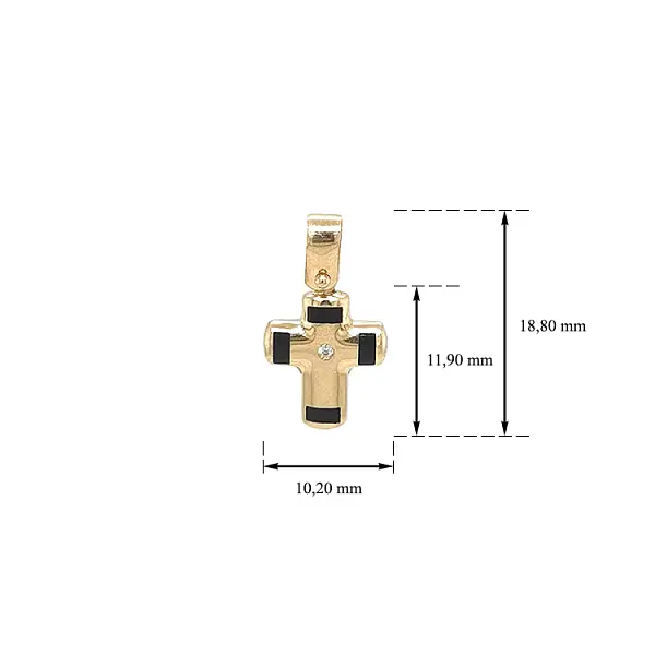 Golden Cross with Zircon