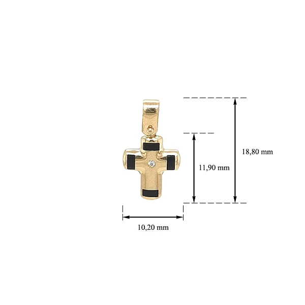 Golden Cross with Zircon