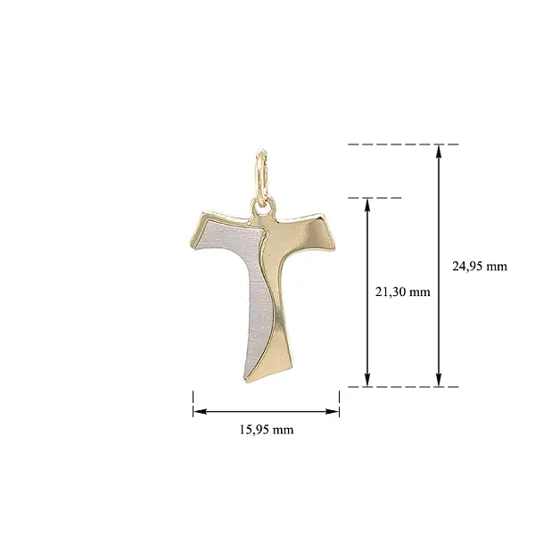 Gold Pendant Cross of Combined Gold