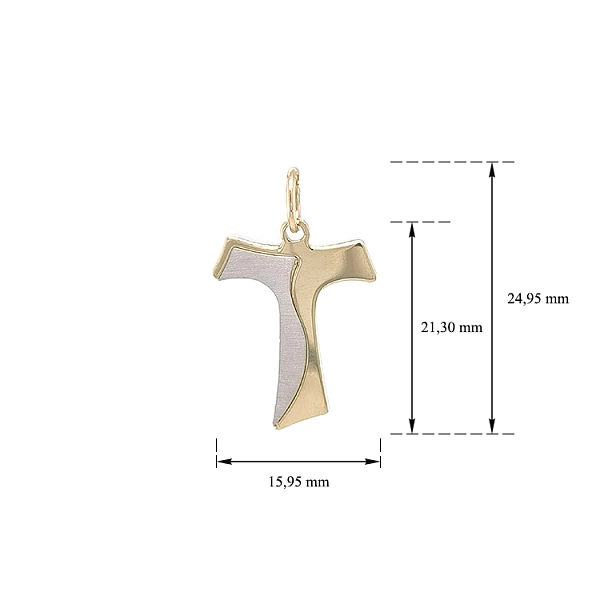 Gold Pendant Cross of Combined Gold