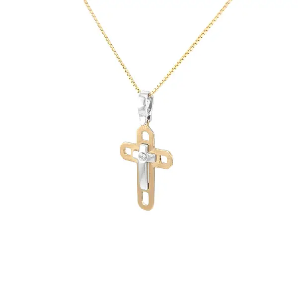 Golden Cross with Zircon
