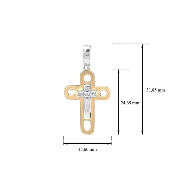 Golden Cross with Zircon