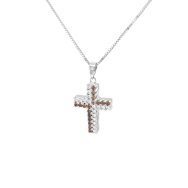 Golden Cross with Zircons