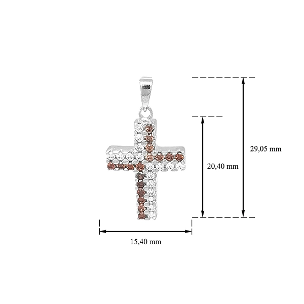 Golden Cross with Zircons