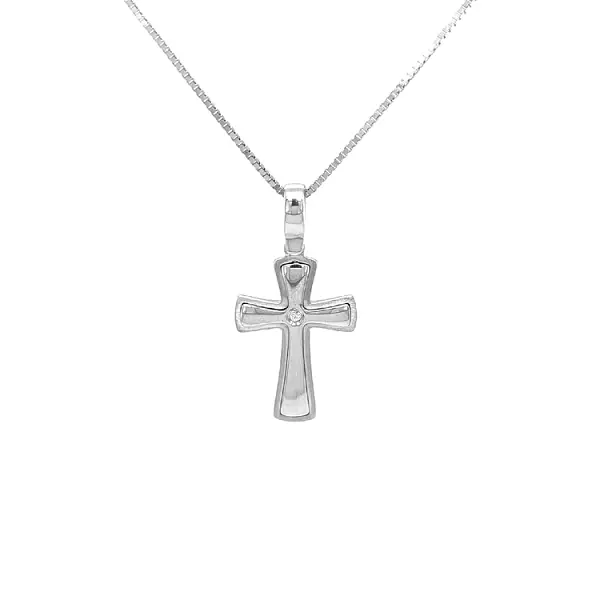 Golden Cross with Zircon