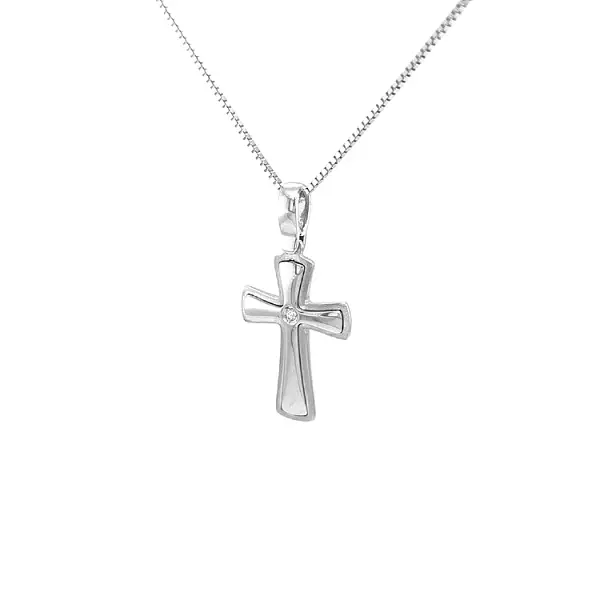 Golden Cross with Zircon