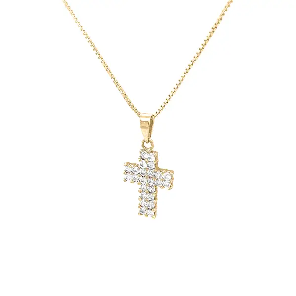 Golden Cross with Zircons