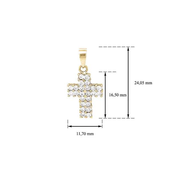 Golden Cross with Zircons