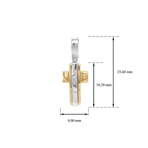 Golden Cross with Zircon