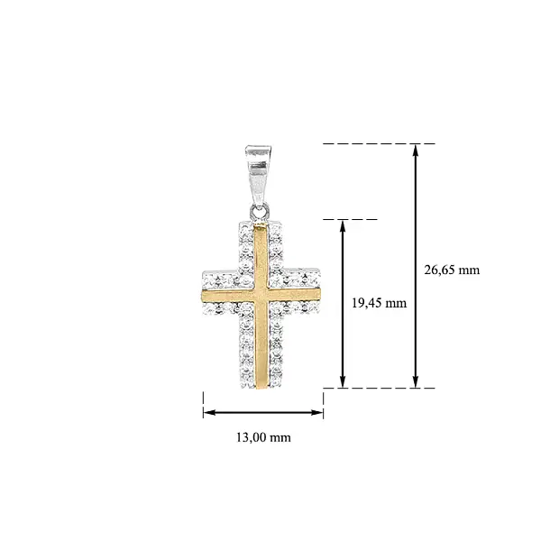 Golden Cross with Zircons