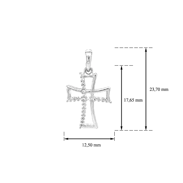 Golden Cross with Zircons