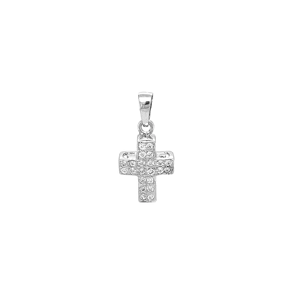Gold Pendant Cross with Zircons