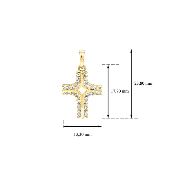 Golden Cross with Zircons