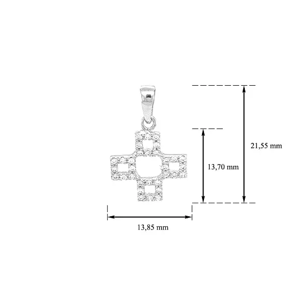 Golden Cross with Zircons