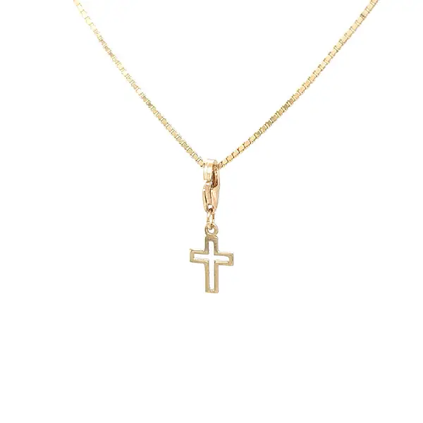Gold Pendant for Bracelet Cross