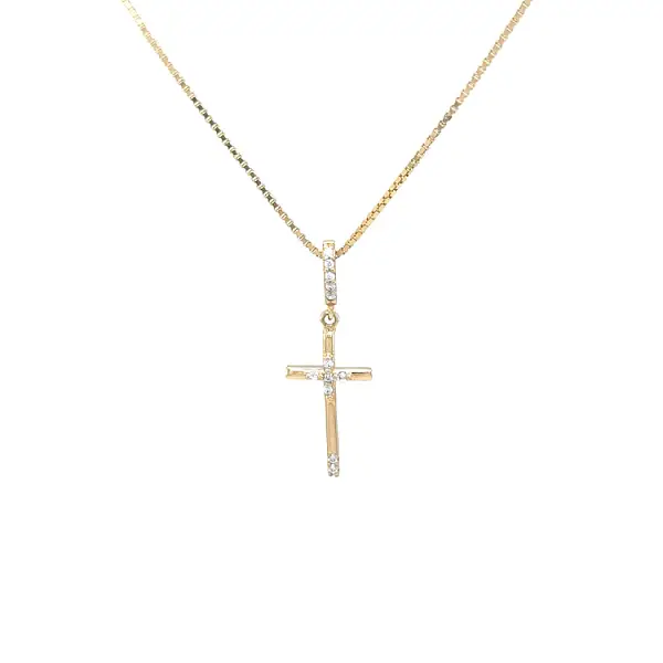 Golden Cross with Zircons