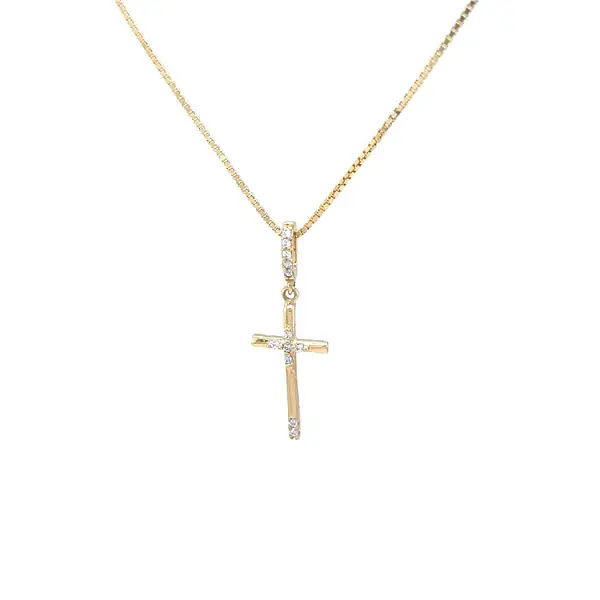 Golden Cross with Zircons