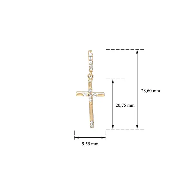 Golden Cross with Zircons
