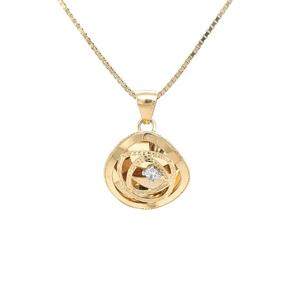 Gold Pendant with Zircon