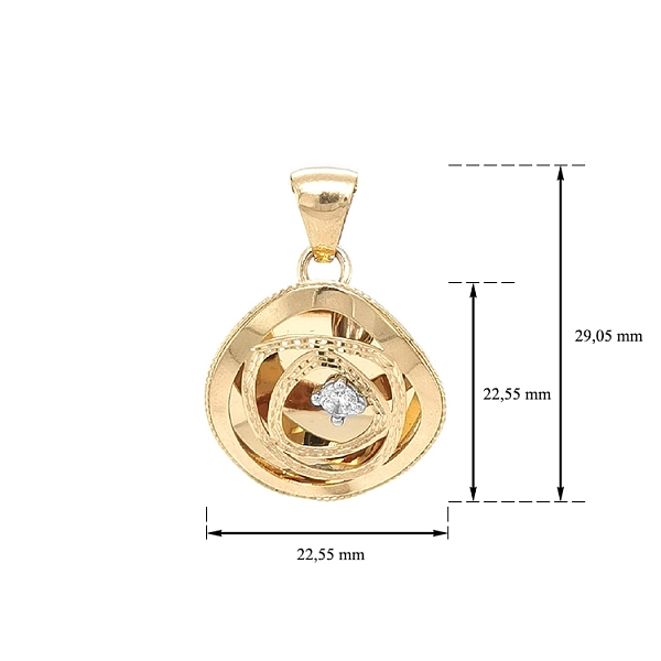 Gold Pendant with Zircon
