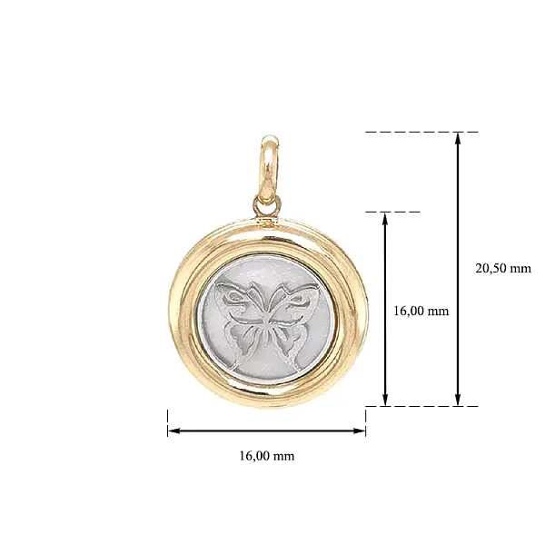 Gold Pendant Butterfly