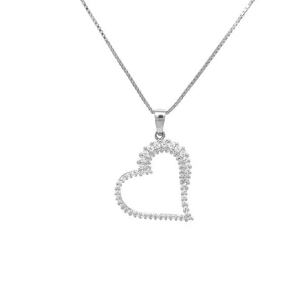 Gold Pendant Heart with Zircons