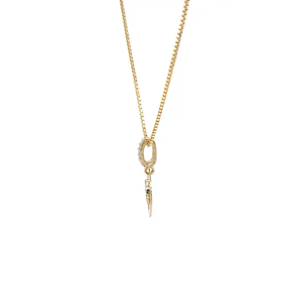 Gold Pendant Heart with Zircons