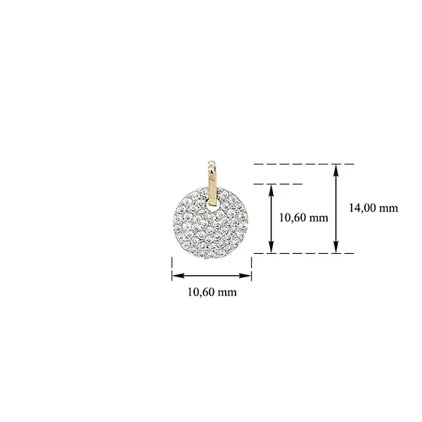 Gold Pendant with Zircons