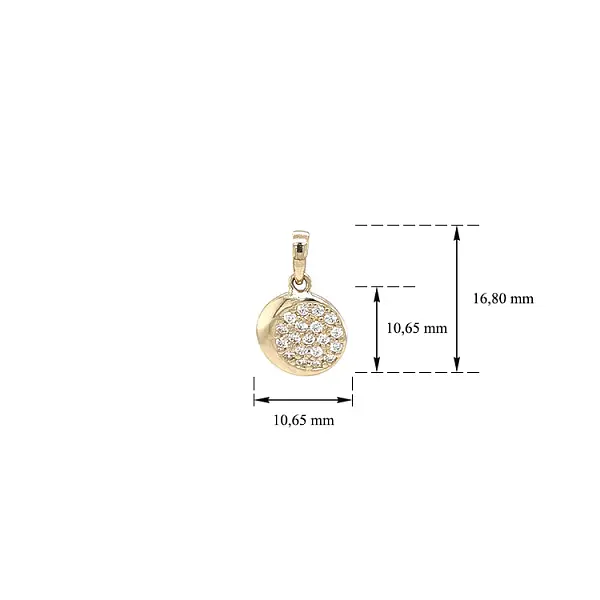 Gold Pendant with Zircons