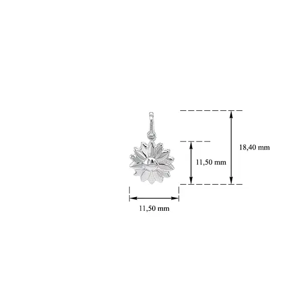 Pendant White Gold Flower