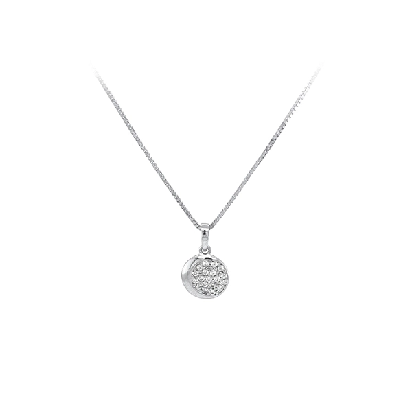 White Gold Pendant with Zircons